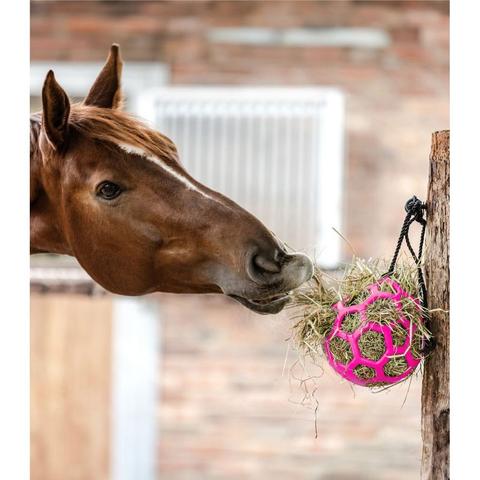 Zabawka dla konia Waldhausen piłka - pojemnik na siano różowa