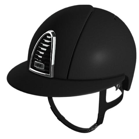 Kask Kep Cromo 2.0 - szeroki daszek - srebra ramka z czarną kratką ze srebrym tłem - czarny mat