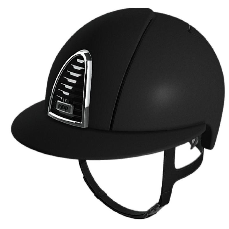 Kask Kep Cromo 2.0 - szeroki daszek - srebra ramka z czarną kratką ze srebrym tłem - czarny mat