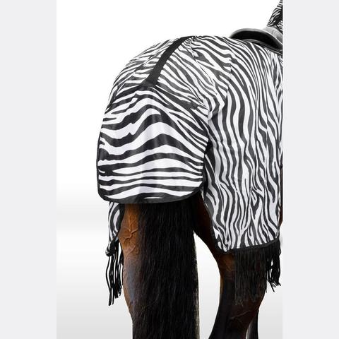 Derka siatkowa-treningowa Horze Defender zebra z frędzlami