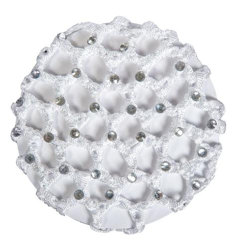 Siatka na włosy HKM z kryształkami biała