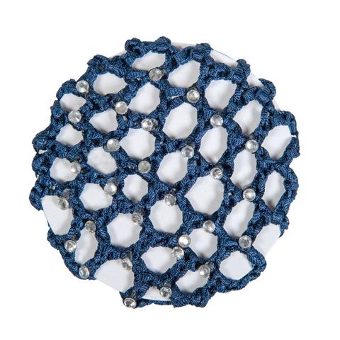 Siatka na włosy HKM z kryształkami granatowa