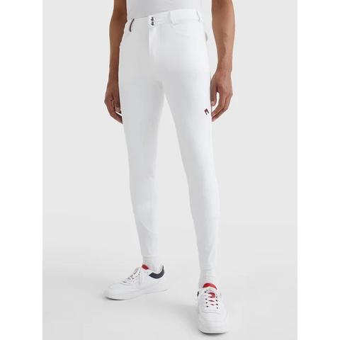 Bryczesy męskie Tommy Hilfiger Equestrian Performence lej kolanowy silikonowy Optic White, białe