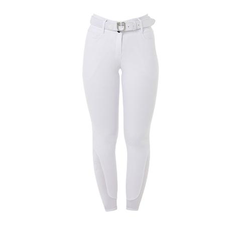 Bryczesy damskie Equestro z wysokim stanem White, białe