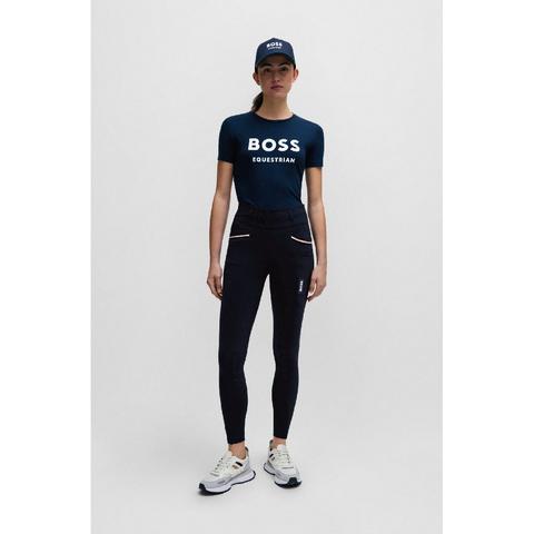 Bryczesy damskie Boss Equestrian Hailey pełen lej silikonowy Sky Captain, granatowe