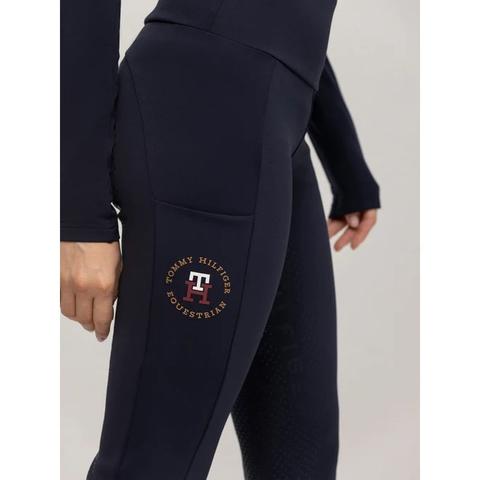 Legginsy damskie Tommy Hilfiger Equestrian Full Grip Desert Sky, granatowe