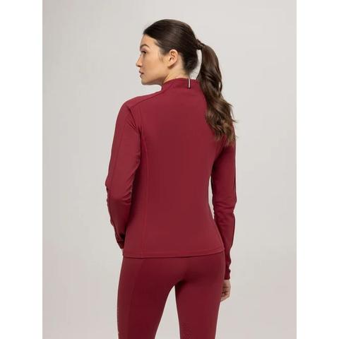 Bluzka damska techniczna Tommy Hilfiger Equestrian Arizona Top Rouge, bordowa