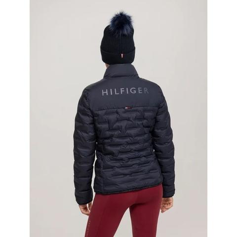 Kurtka zimowa damska puchowa Tommy Hilfiger Equestrian Desert Sky, granatowa
