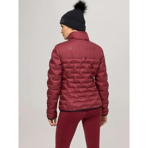 Kurtka zimowa damska puchowa Tommy Hilfiger Equestrian Rouge, bordowa
