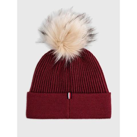 Czapka zimowa Tommy Hilfiger Equestrian Rouge, bordowa