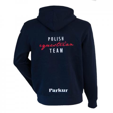 Bluza kadrowa męska Polish Equestrian Team z kapturem granatowa