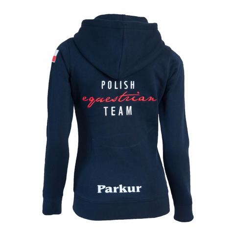 Bluza kadrowa damska Polish Equestrian Team z kapturem granatowa