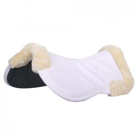 Podkładka z futerkiem pod siodło QHP Ontario Memory Foam biała