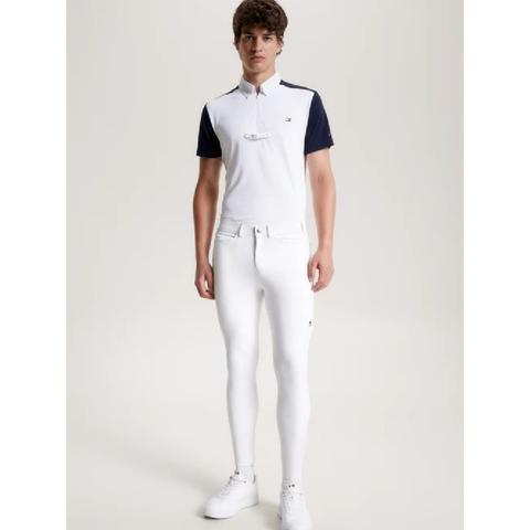 Bryczesy męskie Tommy Hilfiger Equestrian lej kolanowy silikonowy Optic White, białe
