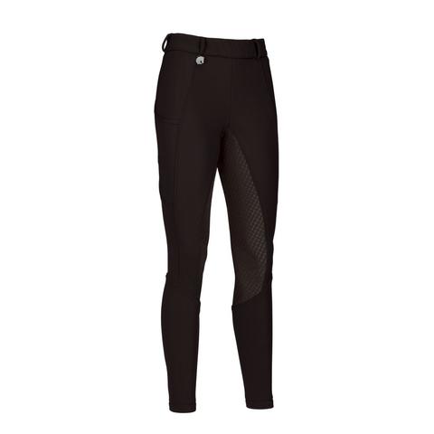 Bryczesy damskie zimowe Pikeur Kima Grip Athleisure Full Patches Brown, brązowe