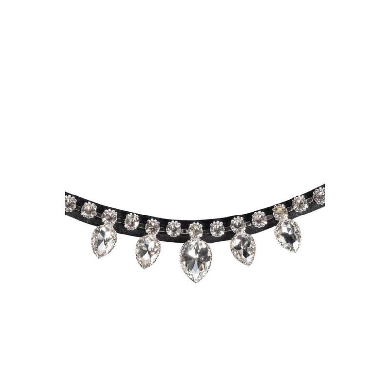 Naczółek HKM Alisha czarny z kryształkami