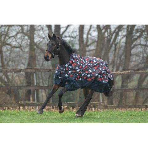 Derka padokowa HKM Norwich highneck 600D 100g granatowa w białe gwiazdki