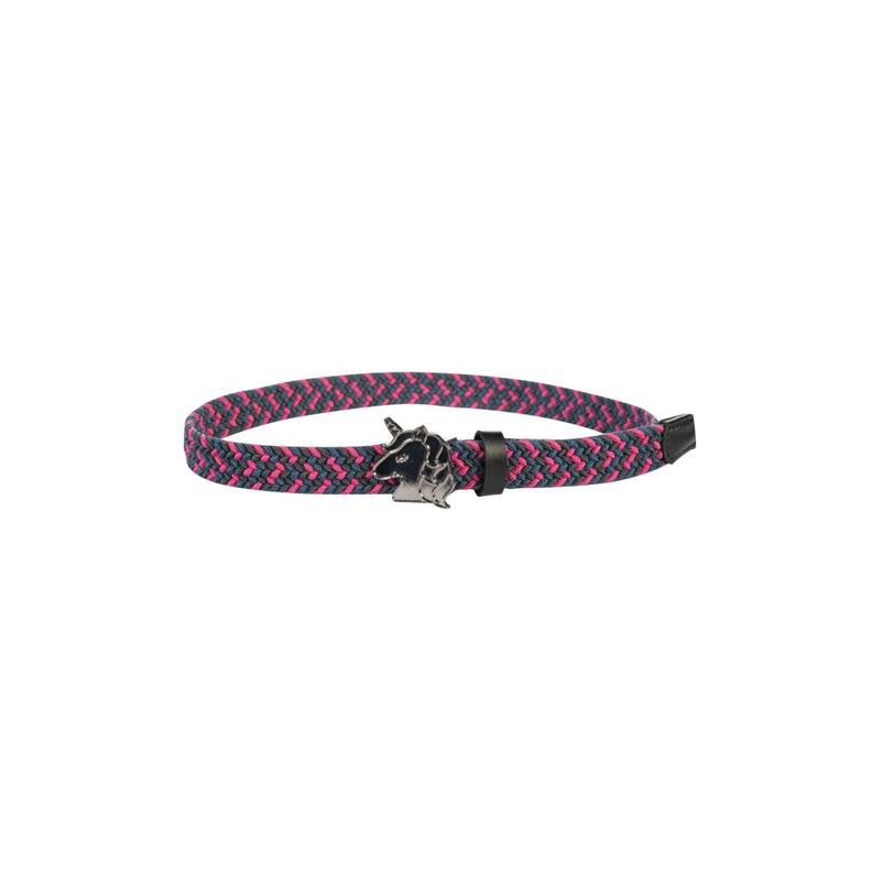 Pasek do spodni elastyczny HKM Claire Kids różowo-granatowo-czarny