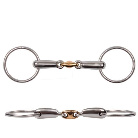 Wędzidło z anatomicznym łącznikiem miedzianym puste Amigo