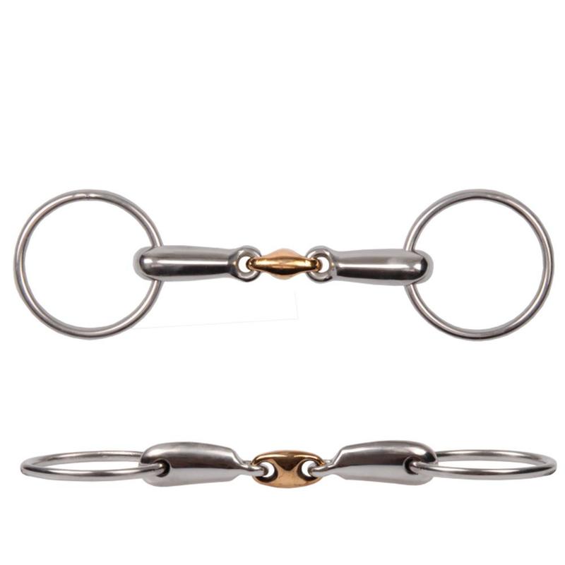 Wędzidło z anatomicznym łącznikiem miedzianym puste Amigo