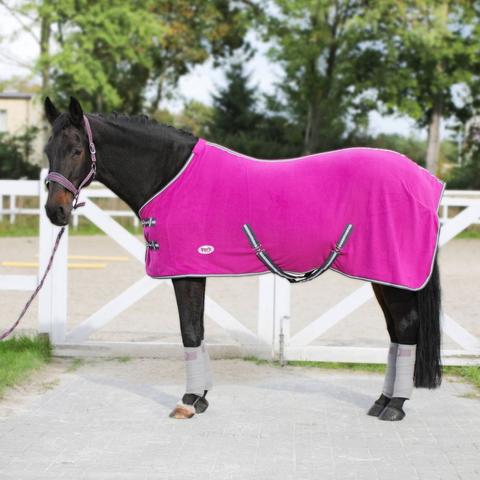 Derka polarowa z pasami York Britta różowa