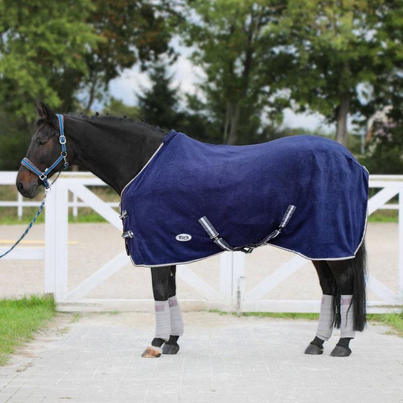 Derka polarowa z pasami York Britta granatowa