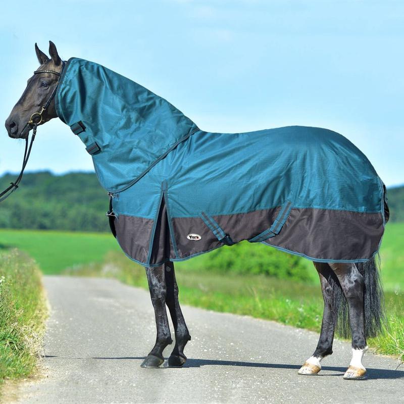 Derka padokowa z kapturem York Saskie 100g 600D turkusowo-szara