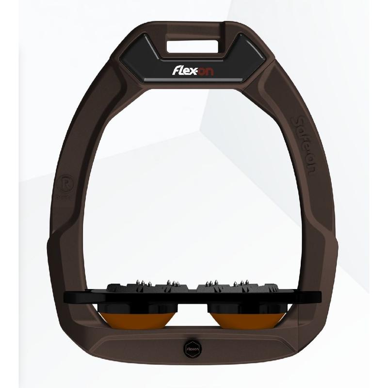 Strzemiona bezpieczne Flex-On z kolcami dorośli ciemnobrązowo-czarno-brązowe