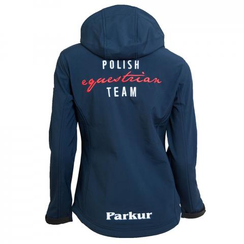 Kurtka kadrowa damska jesień/zima Polish Equestrian Team Softshell granatowa