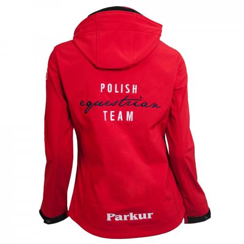 Kurtka kadrowa damska jesień/zima Polish Equestrian Team Softshell czerwona