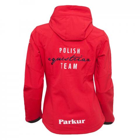 Kurtka kibica damska wiosna/lato Polish Equestrian Team Softshell nano czerwona