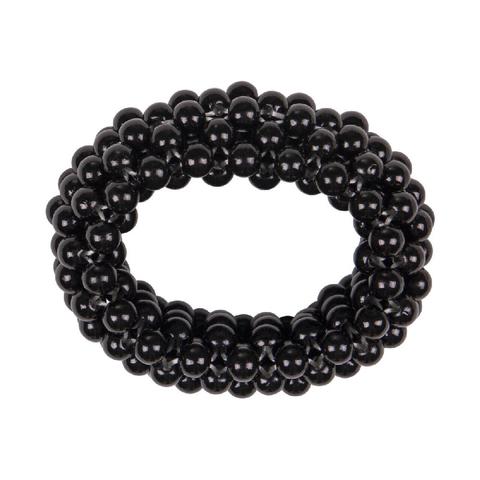 Gumka do włosów z perełkami QHP Beads Black, czarna