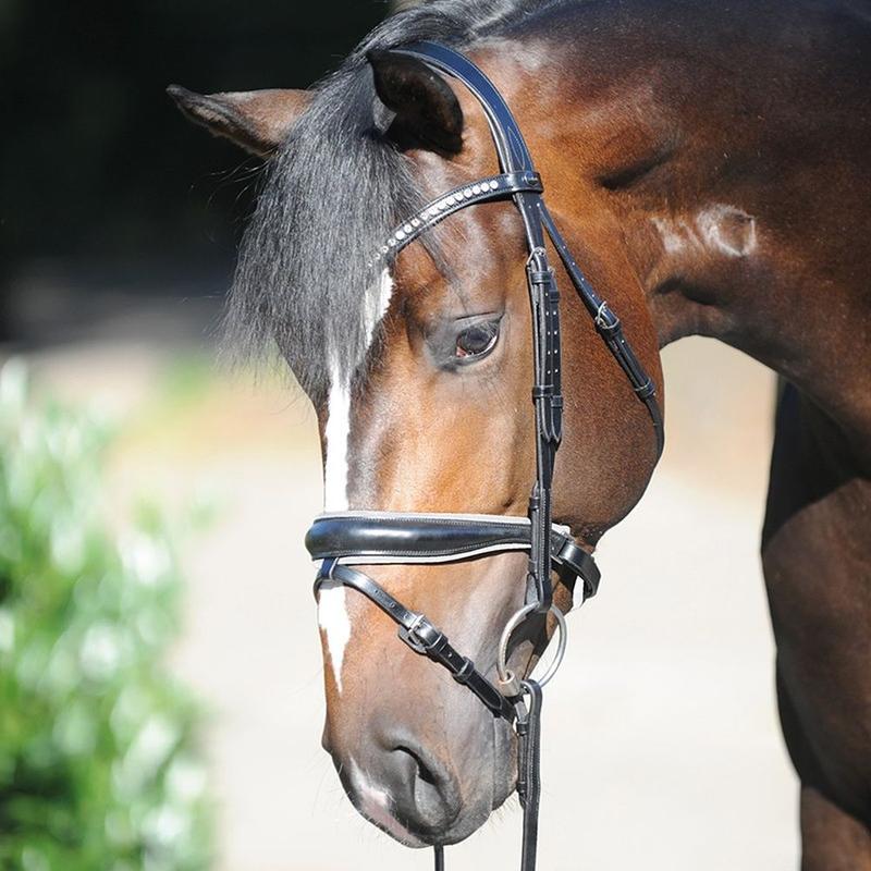 Ogłowie Kavalkade Charlotte czarne lakierowane