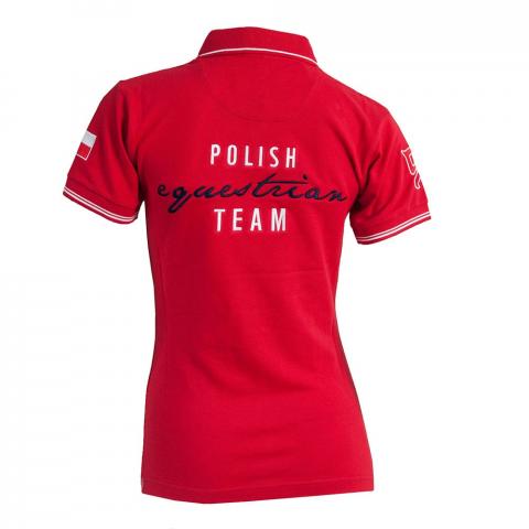Koszulka kadrowa damska Polo Polish Equestrian Team Premium czerwona