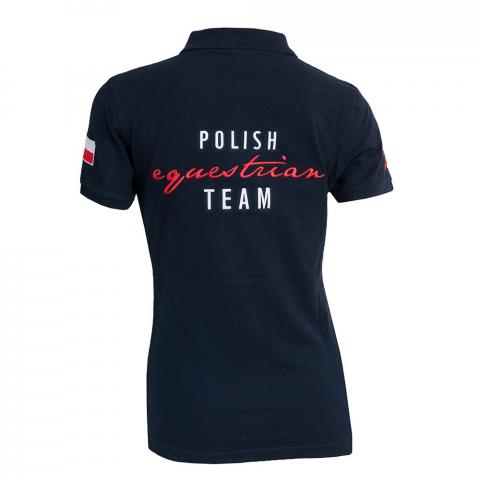 Koszulka kadrowa damska Polo Polish Equestrian Team Premium granatowa
