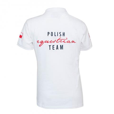 Koszulka kadrowa damska Polo Polish Equestrian Team Premium biała