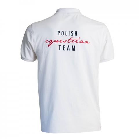 Koszulka kadrowa męska Polo Polish Equestrian Team Premium biała