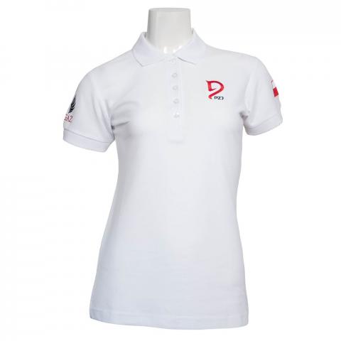 Koszulka kibica damska Polo Polish Equestrian Team Premium biała