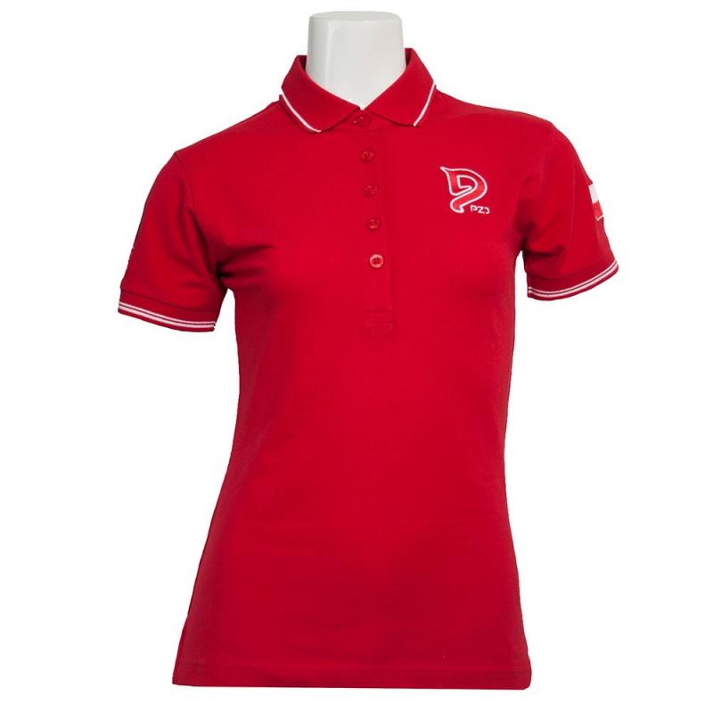 Koszulka kibica damska Polo Polish Equestrian Team Premium czerwona