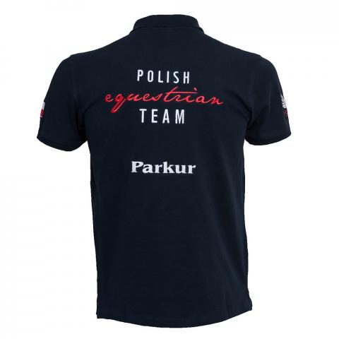 Koszulka kibica męska Polo Polish Equestrian Team Premium granatowa