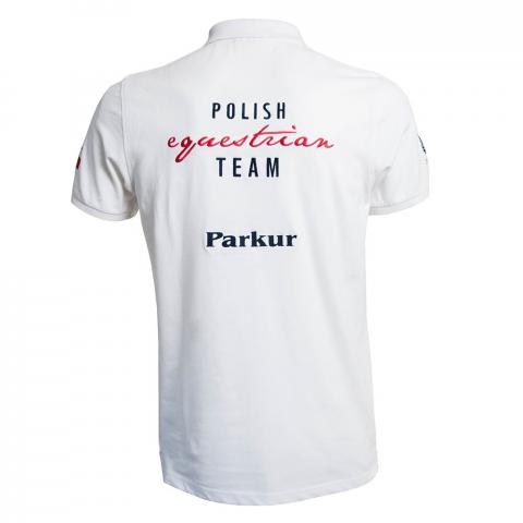Koszulka kibica męska Polo Polish Equestrian Team Premium biała