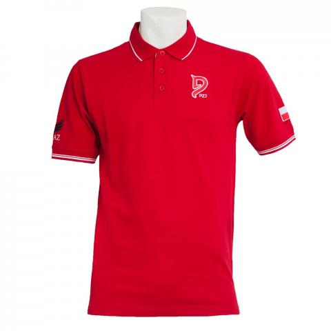 Koszulka kibica męska Polo Polish Equestrian Team Premium czerwony