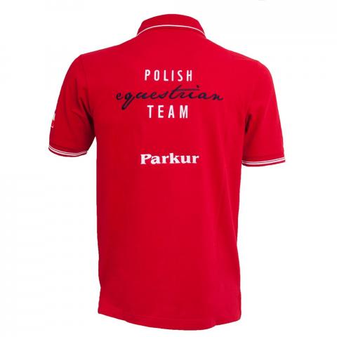 Koszulka kibica męska Polo Polish Equestrian Team Premium czerwony