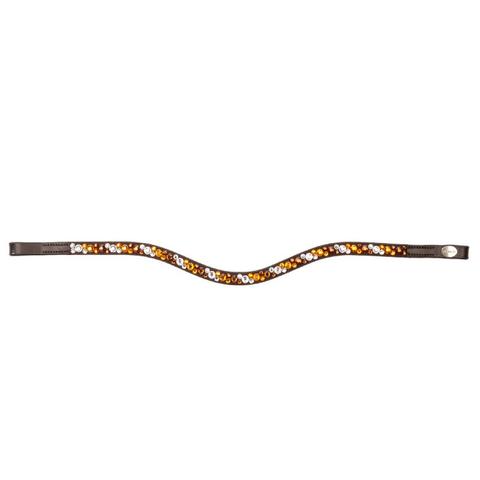 Naczółek Kavalkade Sparkle brązowy z brązowo-białymi kryształkami