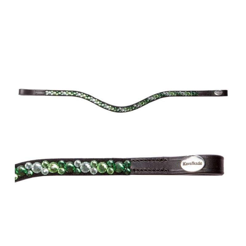 Naczółek Kavalkade Sparkle czarny z zielonymi kryształkami