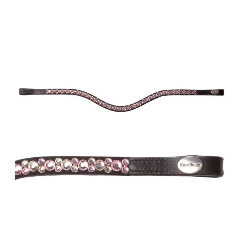 Naczółek Kavalkade Sparkle czarny z różowymi kryształkami