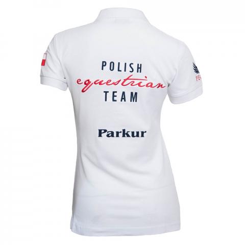 Koszulka kibica damska Polo Polish Equestrian Team Cotton biała