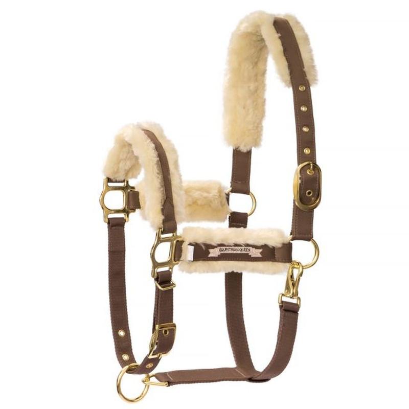 Kantar z futerkiem Equestrian Queen Prague iron, beżowy 2022