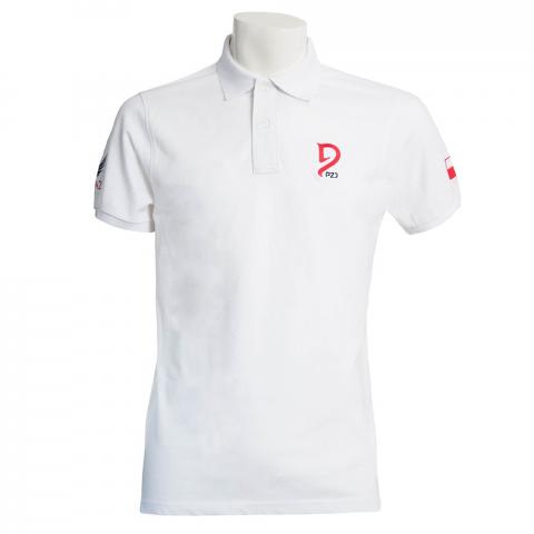 Koszulka kibica męska Polo Polish Equestrian Team Cotton biała