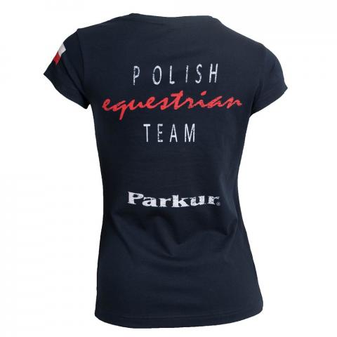 Koszulka kibica damska Polish Equestrian Team granatowa